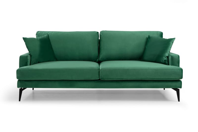 3-seters sofa Naiomy - Grønn / Svart - 3 seter sofa