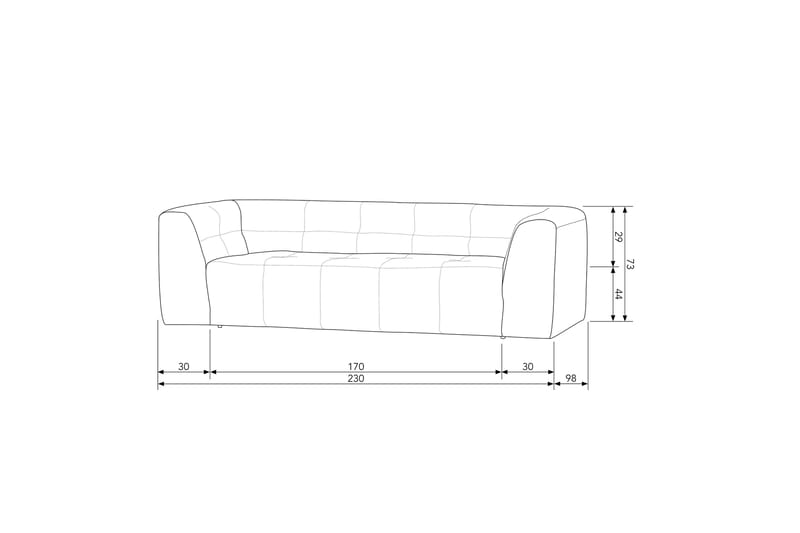 3-seters Sofa Oryol - Mørkegrå - 3 seter sofa