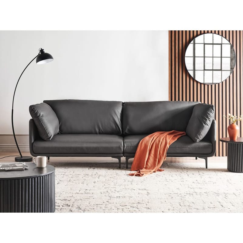 3-seters sofa Revsnes - Svart - Møbler - Sofaer - Skinnsofaer