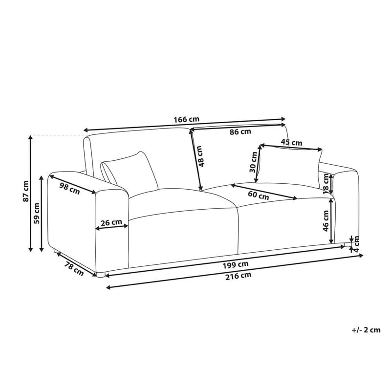 3-seters sofa Sandora - Grå, svart - Møbler - Sofaer - 3 seter sofa