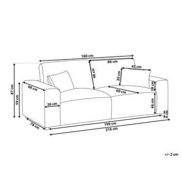 3-seters sofa Sandora - Hvit, Svart - Møbler - Sofaer - 3 seter sofa