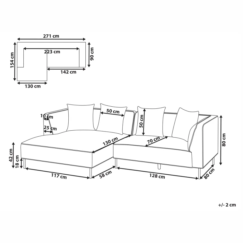 3-seters sofa Sater høyrevendt - Brun - Møbler - Sofaer - Sofaer med sjeselong - 3 seters sofa med divan