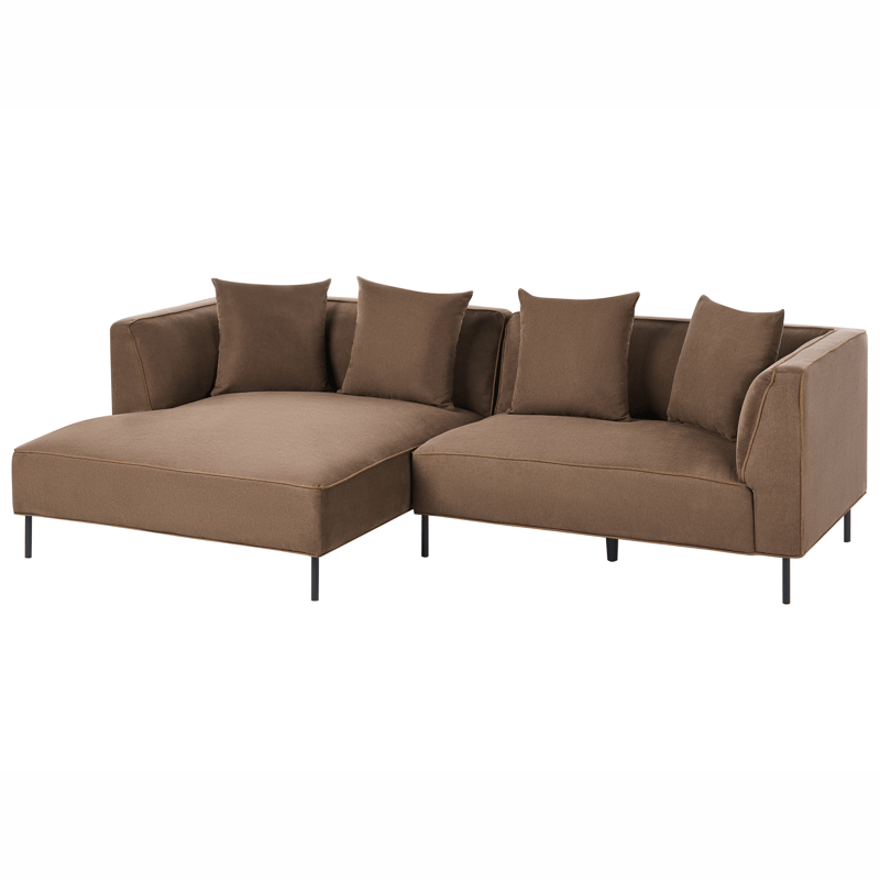 3-seters sofa Sater høyrevendt - Brun - Møbler - Sofaer - Sofaer med sjeselong - 3 seters sofa med divan