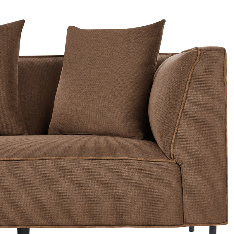 3-seters sofa Sater høyrevendt - Brun - Møbler - Sofaer - Sofaer med sjeselong - 3 seters sofa med divan