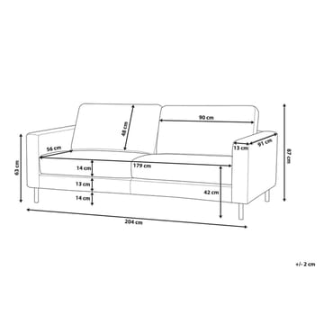 3-seters sofa Savalen - Grønn, Svart - Møbler - Sofaer - Fløyelssofaer