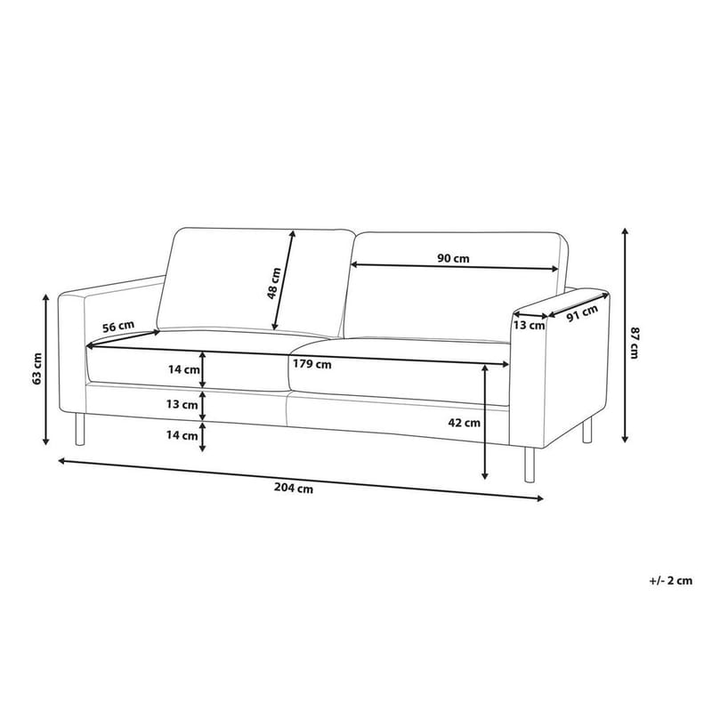 3-seters sofa Savalen - Hvit, Svart - Møbler - Sofaer - 3 seter sofa
