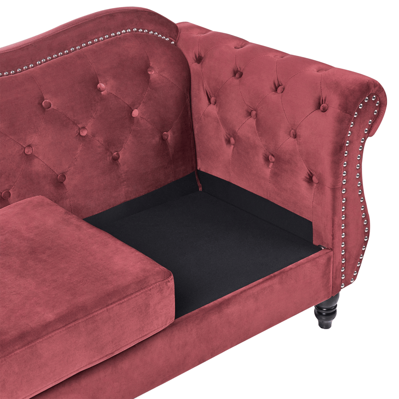 3-seters sofa Skien - Mørkerød - Møbler - Sofaer - Fløyelssofaer