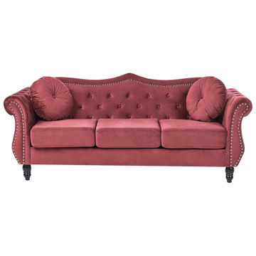 3-seters sofa Skien - Mørkerød - Møbler - Sofaer - Fløyelssofaer