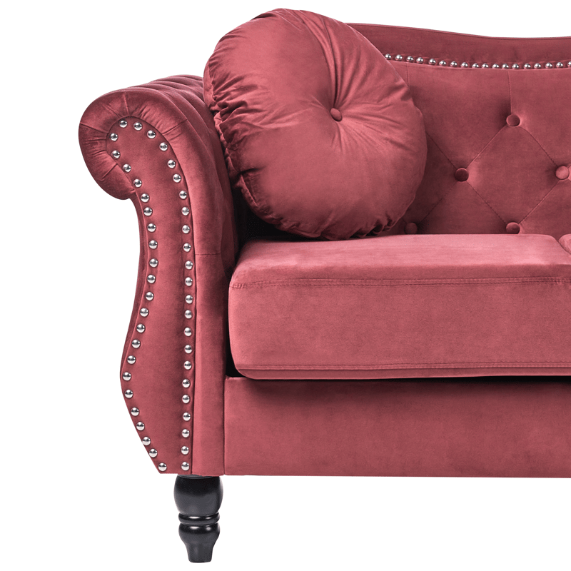 3-seters sofa Skien - Mørkerød - Møbler - Sofaer - Fløyelssofaer