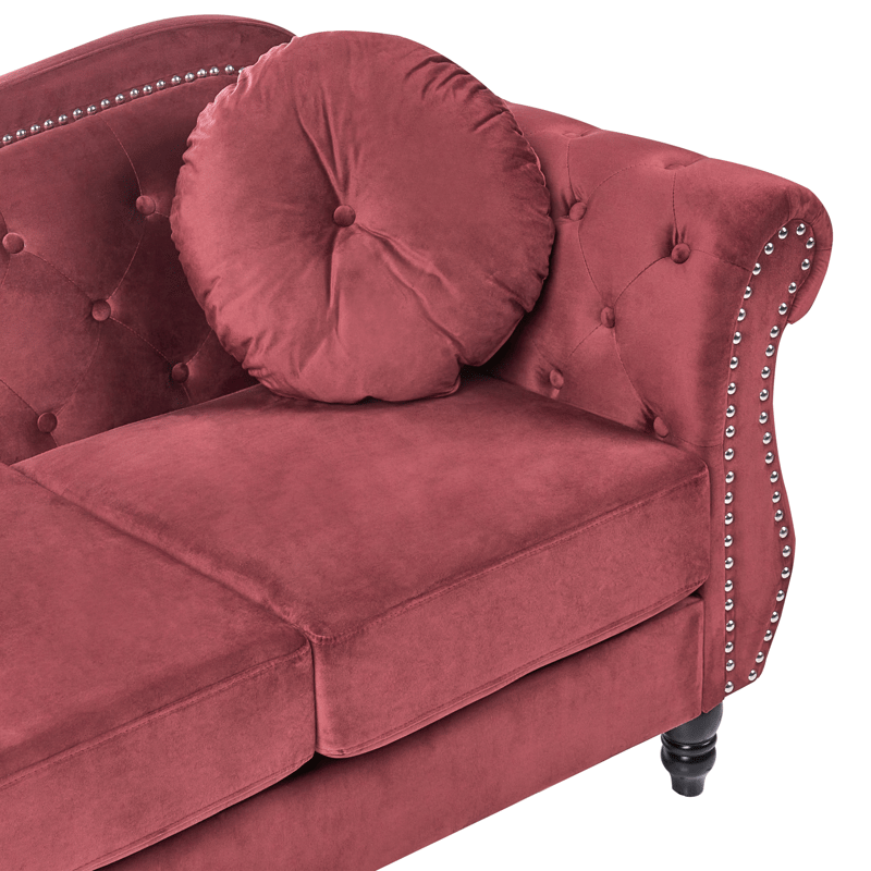 3-seters sofa Skien - Mørkerød - Møbler - Sofaer - Fløyelssofaer