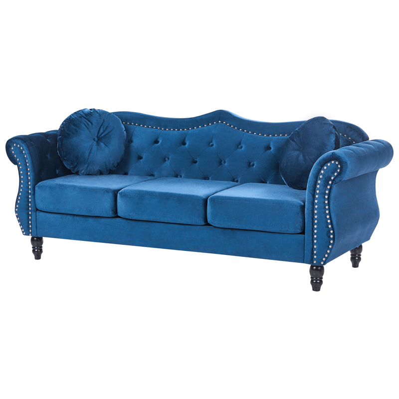 3-seters sofa Skien - Marineblå - Møbler - Sofaer - Fløyelssofaer
