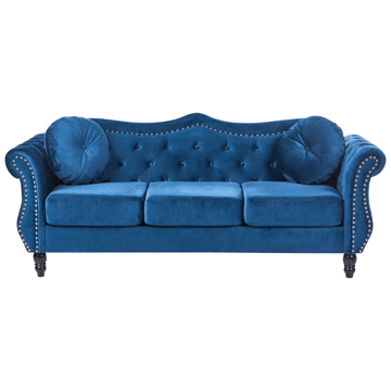 3-seters sofa Skien - Marineblå - Møbler - Sofaer - Fløyelssofaer