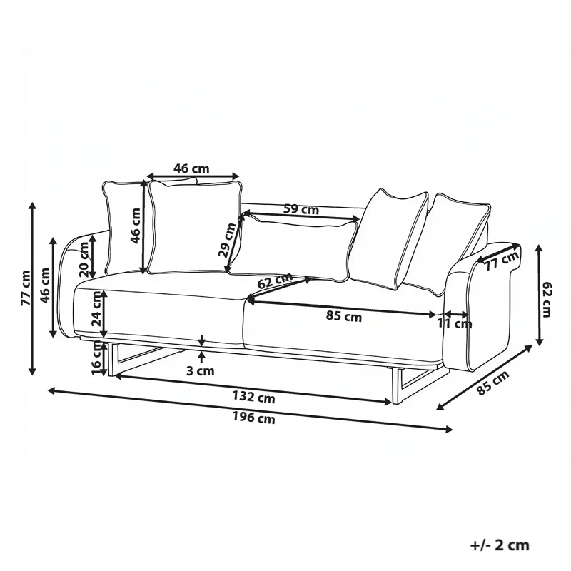 3-seters sofa Svanek - Off-White - Møbler - Sofaer - 3 seter sofa