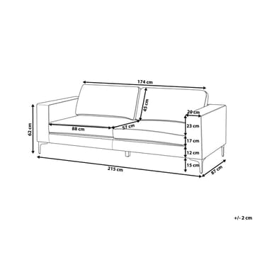 3-seters sofa Vadstena - Grønn, Svart/Fløyel - Møbler - Sofaer - Fløyelssofaer