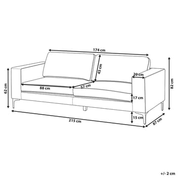 3-seters sofa Vadstena - Hvit, Svart/Bouclé - Møbler - Sofaer - 3 seter sofa
