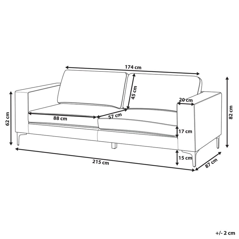 3-seters sofa Vadstena - Hvit, Svart/Bouclé - Møbler - Sofaer - 3 seter sofa