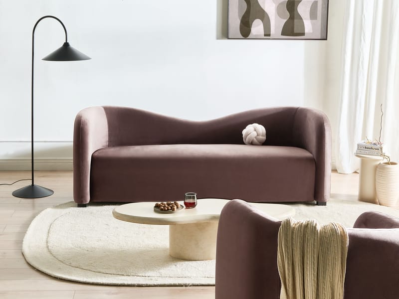 3-seters sofa Veltada - Mørkebrun - Møbler - Sofaer - Fløyelssofaer