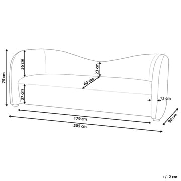 3-seters sofa Veltada - Møbler - Sofaer - Fløyelssofaer