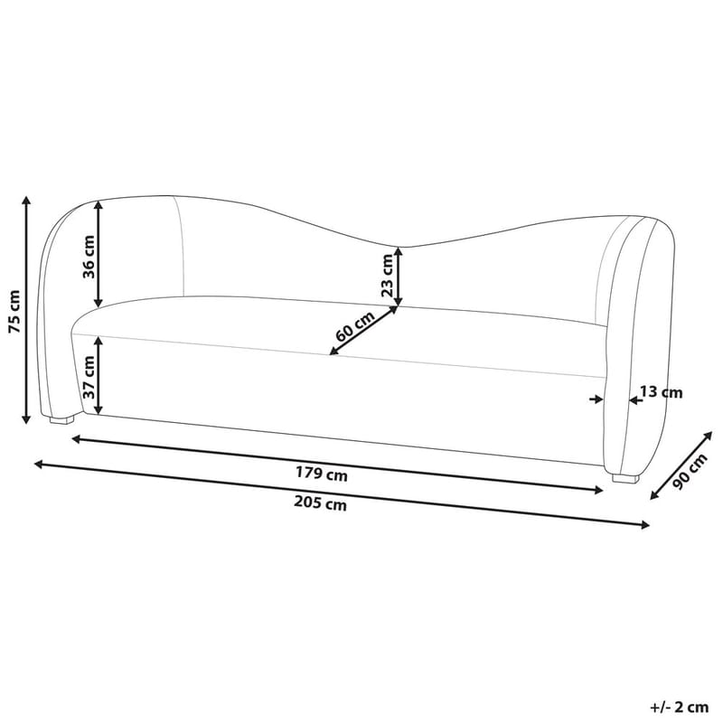 3-seters sofa Veltada - Møbler - Sofaer - Fløyelssofaer
