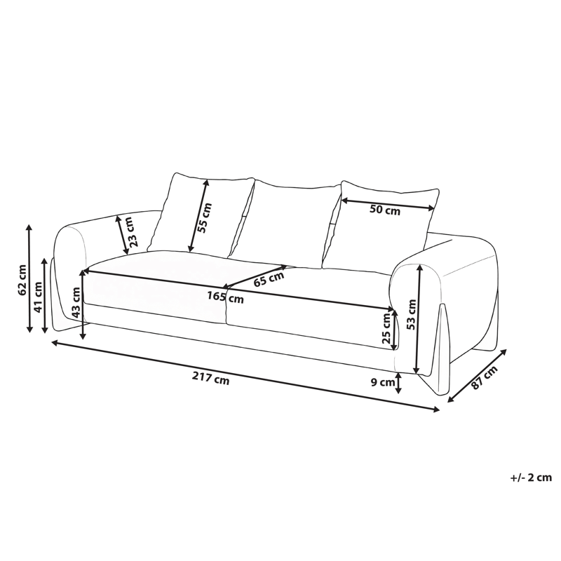 3-seters sofa Vinliden - Hvit - Møbler - Sofaer - 3 seter sofa