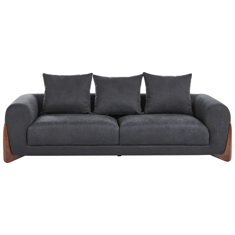 3-seters sofa Vinliden, Mørkebrun, svart