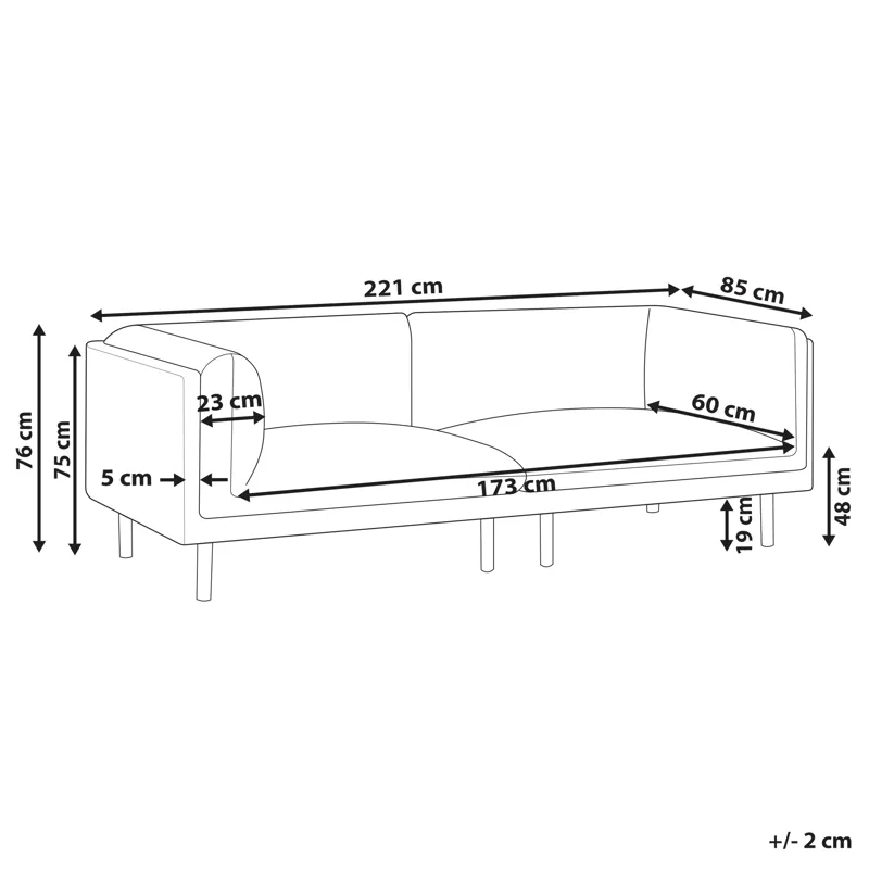 3-seters sofa Vorgod Stoff - Off-White - Møbler - Sofaer - 3 seter sofa