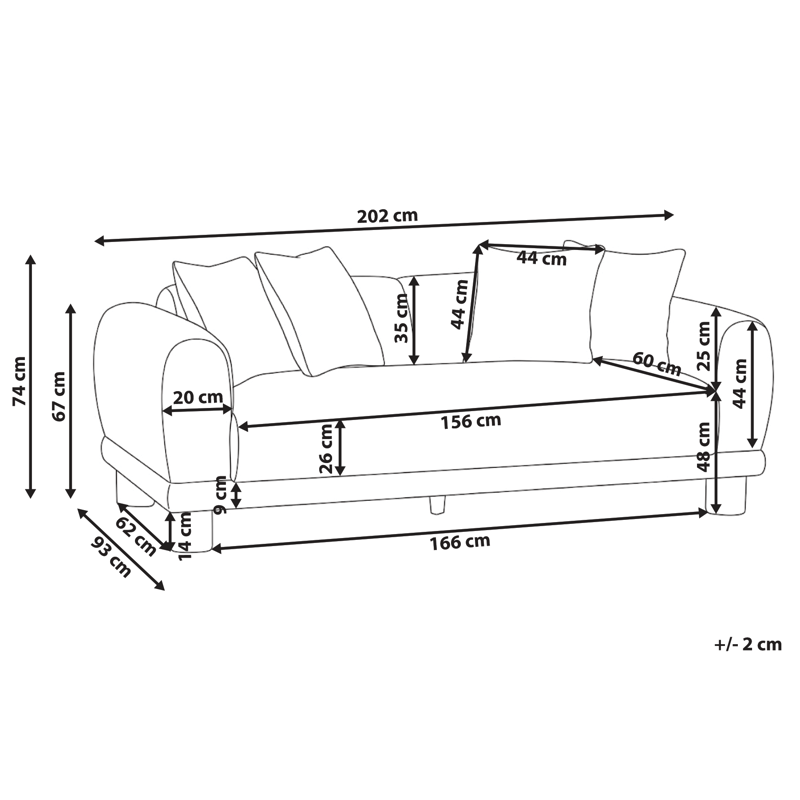 3-seters sofa Pori - Taupe - Møbler - Sofaer - 3 seter sofa