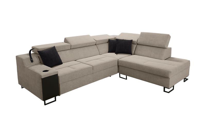 3-seters Sovesofa Høyre - Beige - Møbler - Sofaer - Fløyelssofaer