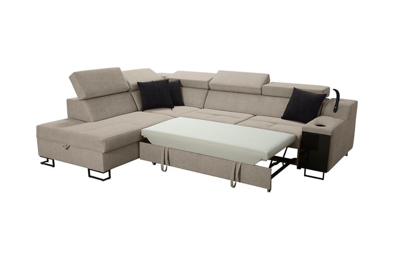 3-seters Sovesofa Høyre - Beige - Møbler - Sofaer - Fløyelssofaer