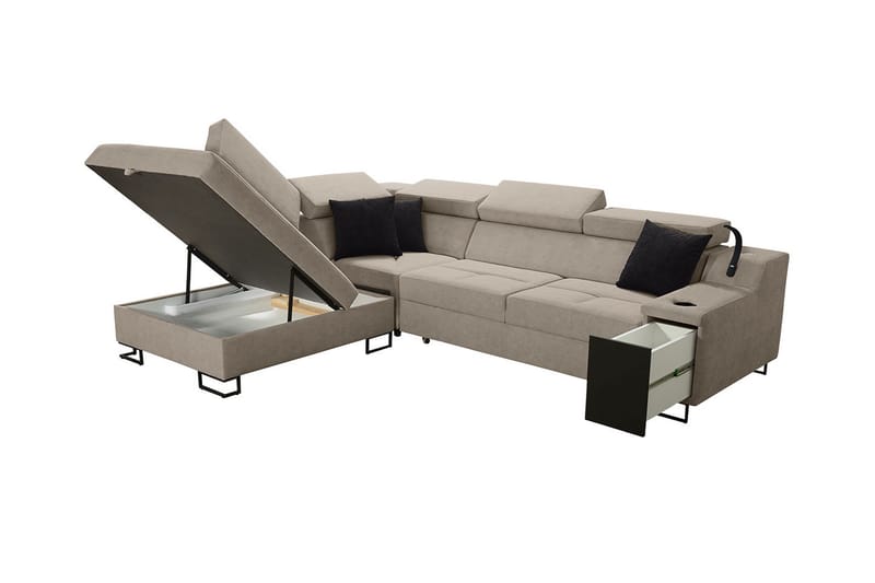 3-seters Sovesofa Høyre - Beige - Møbler - Sofaer - Fløyelssofaer