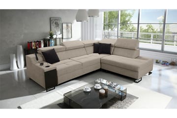 3-seters Sovesofa Høyre - Beige - Møbler - Sofaer - Fløyelssofaer