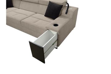 3-seters Sovesofa Høyre - Beige - Møbler - Sofaer - Fløyelssofaer