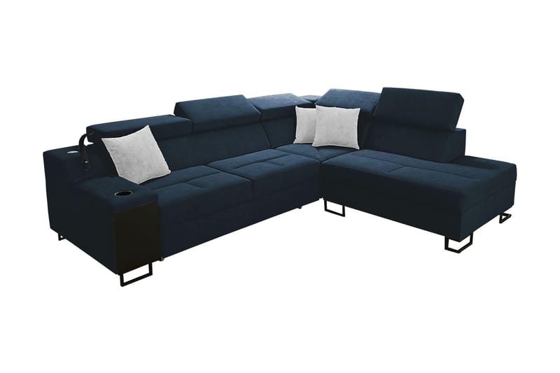 3-seters Sovesofa Høyre - Blå - Møbler - Sofaer - Fløyelssofaer