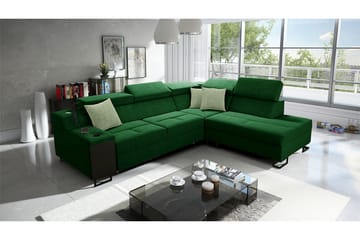 3-seters Sovesofa Høyre - Grønn - Møbler - Sofaer - Fløyelssofaer