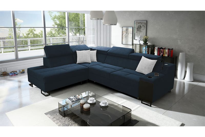 3-seters Sovesofa Venstre - Blå - Møbler - Sofaer - Fløyelssofaer