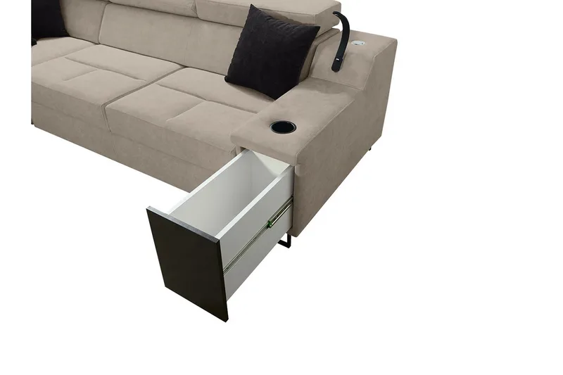 3-seters Sovesofa Venstre - Grønn - Møbler - Sofaer - Fløyelssofaer