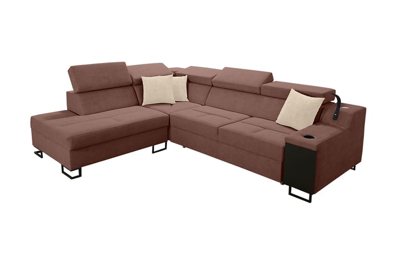 3-seters Sovesofa Venstre - Rosa - Møbler - Sofaer - Fløyelssofaer