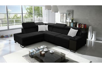 3-seters Sovesofa Venstre - Svart - Møbler - Sofaer - Fløyelssofaer