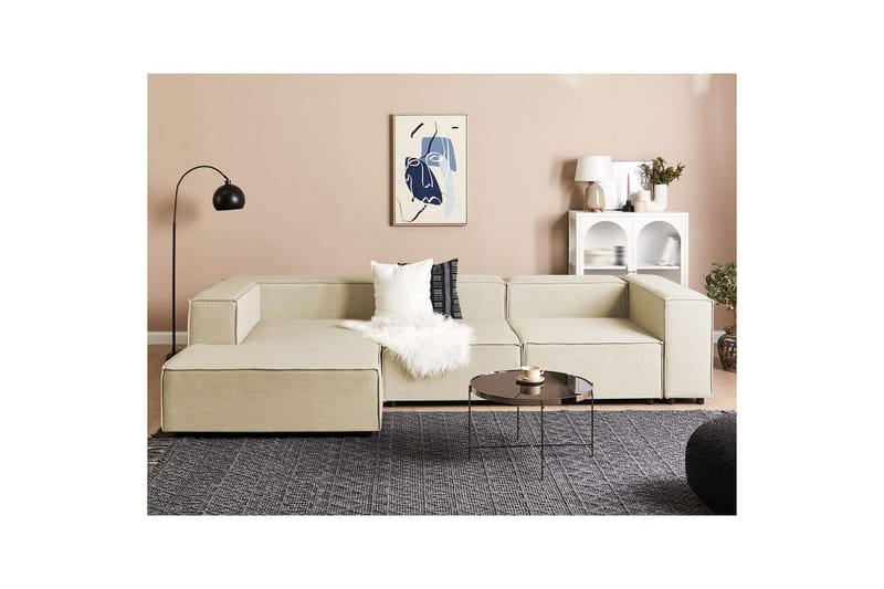 3-sits Hörnsoffa Beliani Aprica Högervänd Left-faced - Møbler - Sofaer - Sofaer med sjeselong - 3 seters sofa med divan