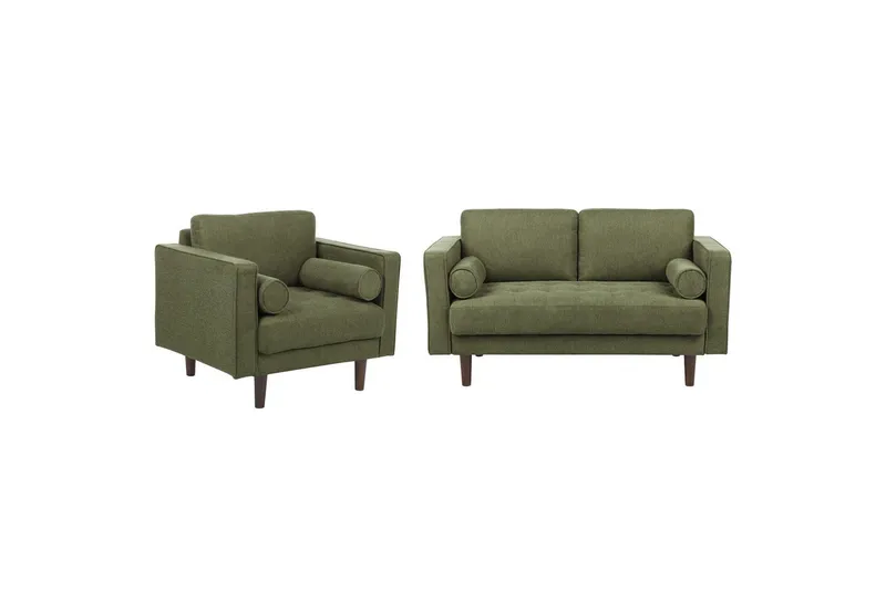 3-sits Soffgrupp Beliani Nurmo Beige/mörkt trä Green, Dark colored wood