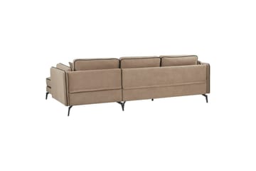 3-sitssoffa Beliani Altan Brun, Svart, Högervänd Beige Right-faced - Beige - Møbler - Sofaer - Sofaer med sjeselong - 3 seters sofa med divan