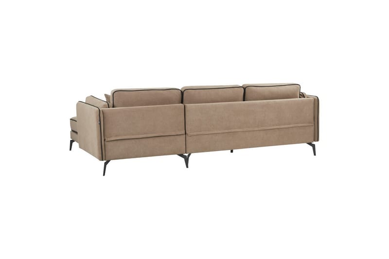 3-sitssoffa Beliani Altan Brun, Svart, Högervänd Beige Right-faced - Beige - Møbler - Sofaer - Sofaer med sjeselong - 3 seters sofa med divan