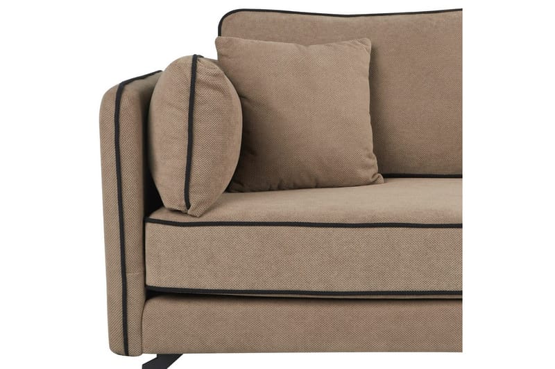 3-sitssoffa Beliani Altan Brun, Svart, Högervänd Beige Right-faced - Beige - Møbler - Sofaer - Sofaer med sjeselong - 3 seters sofa med divan