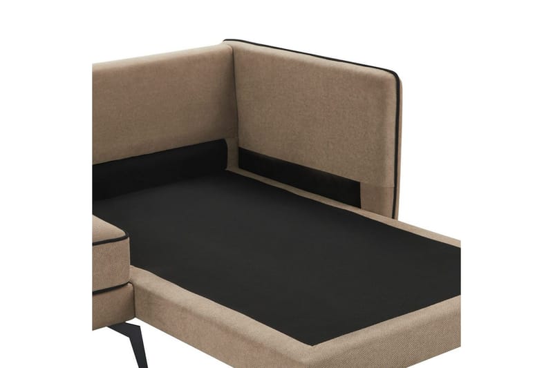 3-sitssoffa Beliani Altan Brun, Svart, Högervänd Beige Right-faced - Beige - Møbler - Sofaer - Sofaer med sjeselong - 3 seters sofa med divan