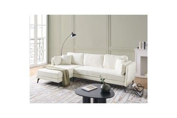 3-sitssoffa Beliani Altan Brun, Svart, Högervänd White||Black Left-faced - Møbler - Sofaer - Sofaer med sjeselong - 3 seters sofa med divan
