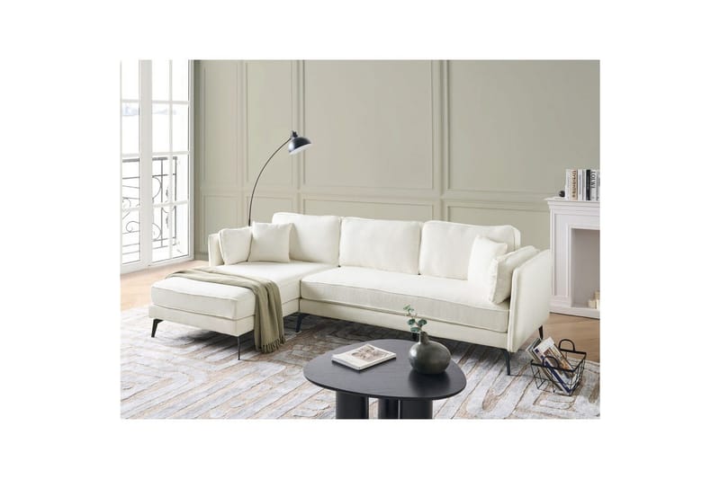 3-sitssoffa Beliani Altan Brun, Svart, Högervänd White||Black Left-faced - Møbler - Sofaer - Sofaer med sjeselong - 3 seters sofa med divan