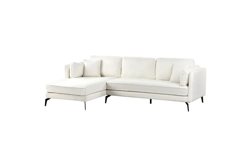 3-sitssoffa Beliani Altan Brun, Svart, Högervänd White||Black Left-faced - Møbler - Sofaer - Sofaer med sjeselong - 3 seters sofa med divan