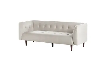 3-sitssoffa Beliani Byske Beige, mörkt trä Beige||Dark colored wood - Møbler - Sofaer - 3 seter sofa