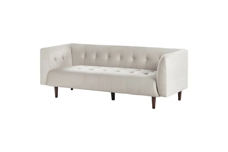 3-sitssoffa Beliani Byske Beige, mörkt trä Beige||Dark colored wood - Møbler - Sofaer - 3 seter sofa