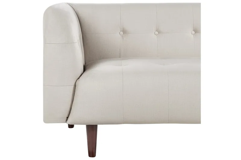 3-sitssoffa Beliani Byske Beige, mörkt trä Beige||Dark colored wood - Møbler - Sofaer - 3 seter sofa